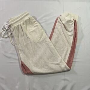 NWT L*Space Back At It Terry Lounge Pants Primrose Cream Colorblock Small